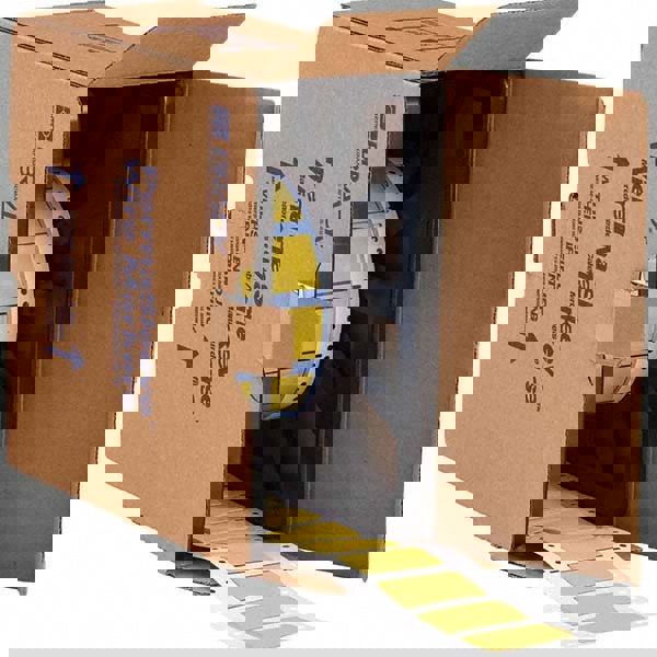 Label Maker Label: Yellow, Polyolefin, 250 per Roll